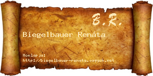 Biegelbauer Renáta névjegykártya